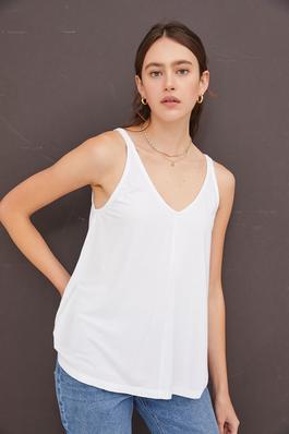 FLOWY RIBBED TANK TOP