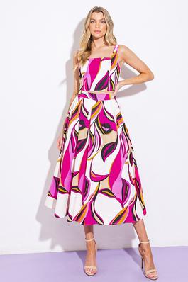 PRINTED TOP AND SKIRT SET WITH ZIPPER