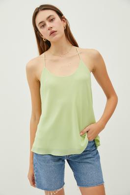 CHIFFON SOLID CASUAL CAMISOLE TANK TOP