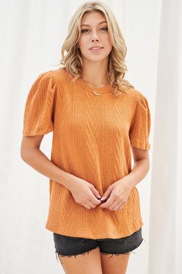 PUFF SLEEVES  KNIT TOP