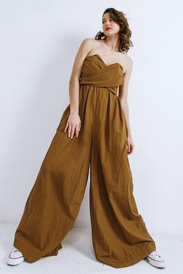 SOLID WOVEN TUBE JUMPSUIT