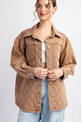 QUILTED BUTTON DOWN JACKET