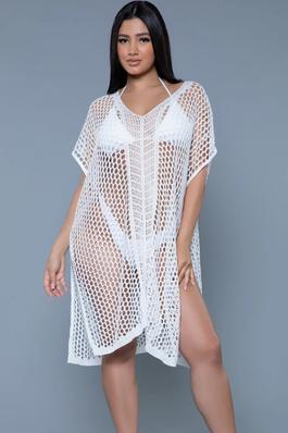 Madelyn Crochet Cover-up with Short dolman sleeves