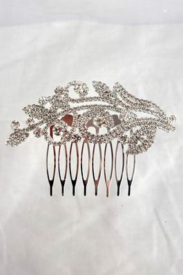 Metal hair comb with jewels