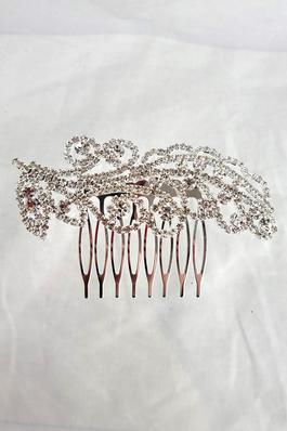 Metal hair comb with jewels
