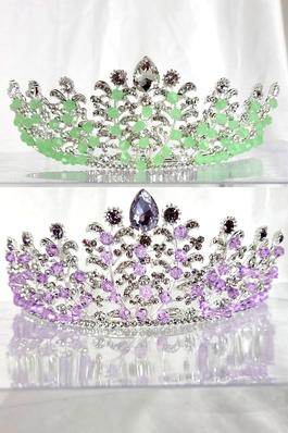 Leaf tiara with jewels and gemstones