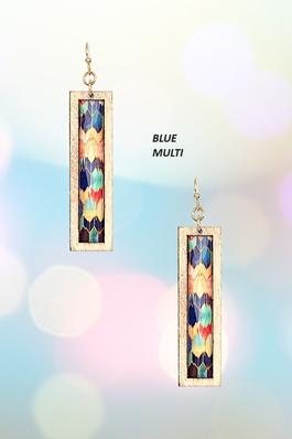 Faceted Mix Print Drop Earring 