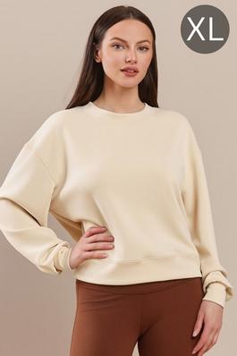 Sofie Soft Modal Cropped Crew Top- XL only