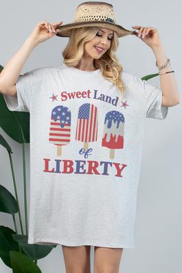 Sweet Land Liberty Print T Shirt Mini Dress