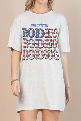 American Rodeo Print T Shirt Mini Dress