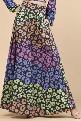 Multi Color Animal Print High Waist Dressy Skirt