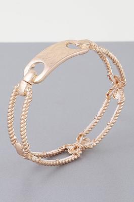 Multi Shiny Twisted Plate Cuff Bracelet
