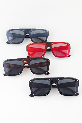 Multi Tinted Lens Bolted Box Sunglasses
