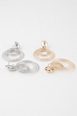 Multi Modern Delicate Spiral Drop Earrings 