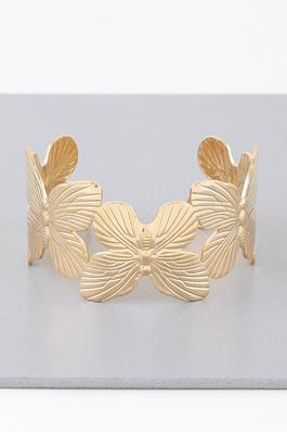 Shiny Modern Butterfly Open Cuff Bracelet