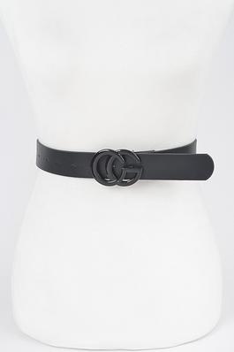 Vegan Leather Colored Buckle Belt