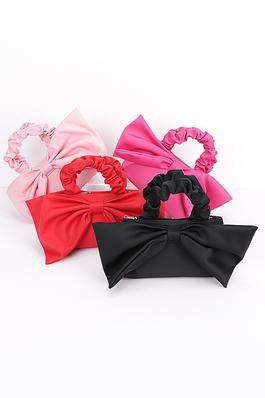 Nylon Top Handle Bow Front Clutch