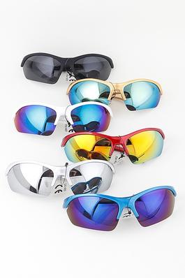 Curved Mirrored Shield Sunglasses