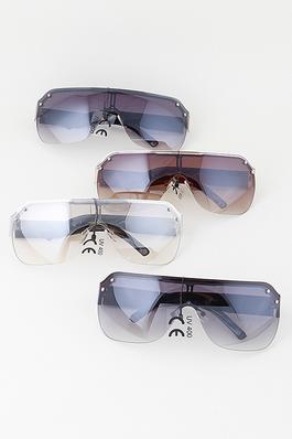 Double Bolted Straight Shield Sunglasses
