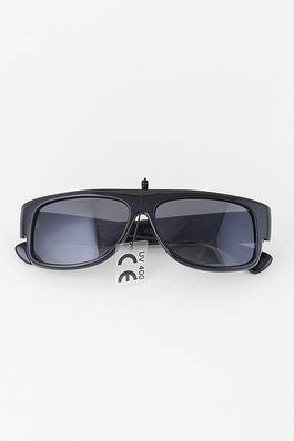 Minimal Straight Round Sunglasses