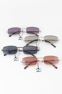 Minimal Metal Tinted Bar Sunglasses