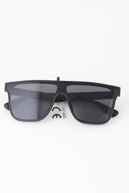 Side Striped Straight Tinted Sunglasses