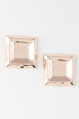 Shiny Cubic Frame Earrings