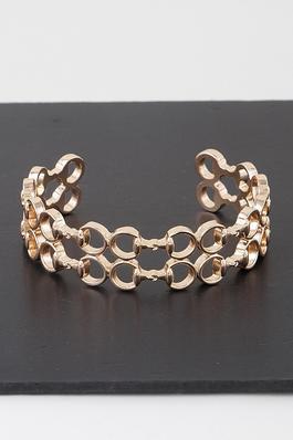 Welded Ring Chain Cuff Bracelet