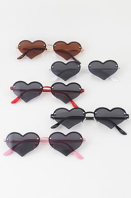 Beaded Two Toned Heart Sunglasses