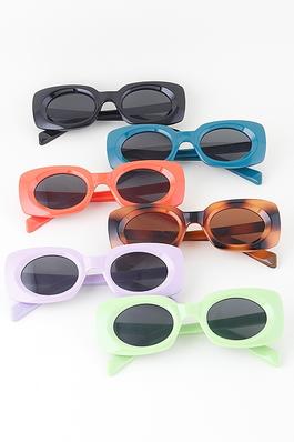 Bulky Retro Bright Oval Sunglasses