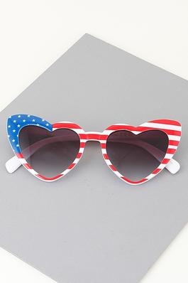 American Flag Heart Cateye Sunglasses