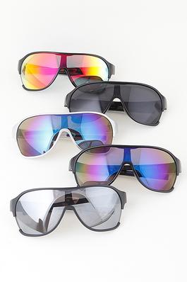Straight Mirrored Shield Sunglasses