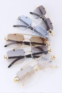 Rimless Unisex Square Sunglasses Set