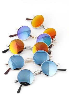 Mirrored RV Lens Small Round Sunglasses Set