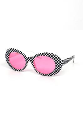 Checker Board Printed Retro Iconic Sunglasses Set