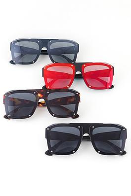 Bolt Studded Unisex Square Sunglasses Set
