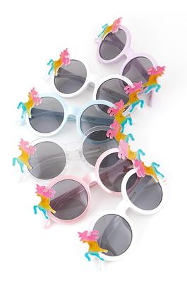 Kid Size Unicorn Round Sunglasses Set