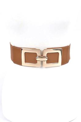Double Square Buckle  Stretch Belt