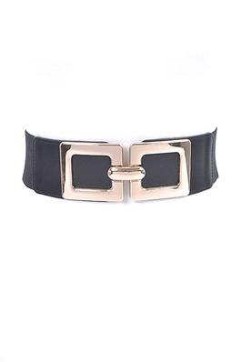 Double Square Buckle Stretch Belt