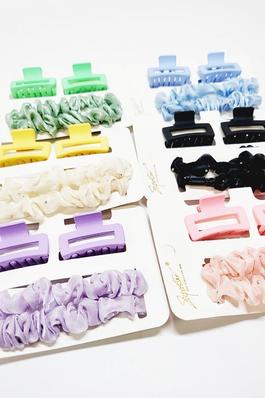 4 pcs Small Hair Claw Clip and Scrunchie Set