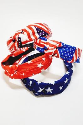 American Flag Center Knot Headband