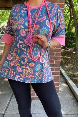 Paisley multi color printed short sleeve women tops