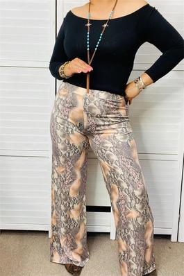 Snake multi color printed straight bottoms &pants for women