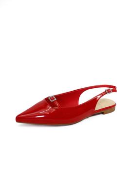 PATENT PU POINTED TOE SLING BACK BALLET FLAT