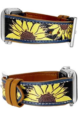 SUNFLOWER LEATHER BUCKLE APPLE WATCH BAND