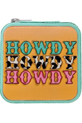 Western HOWDY Tooled Leather Jewelry BOX