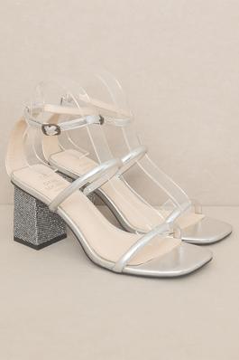 Glittery, architectural, block ,heel
