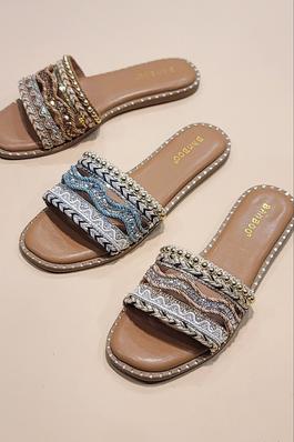 Vintage Boho Style, Slide, Flta, sandals
