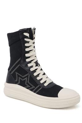 HIGH TOP, LACE UP WOMENS STAR DETAIL SNEAKERS