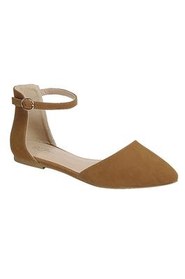 POINTED CLOSED TOE, SIDE CUT HIGH ANKLE STRAP 